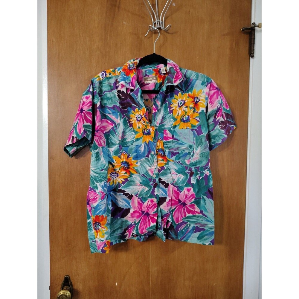Twickers Kenneth Gordon Button Down Shirt Men’s Large Bright Floral Hawaiian